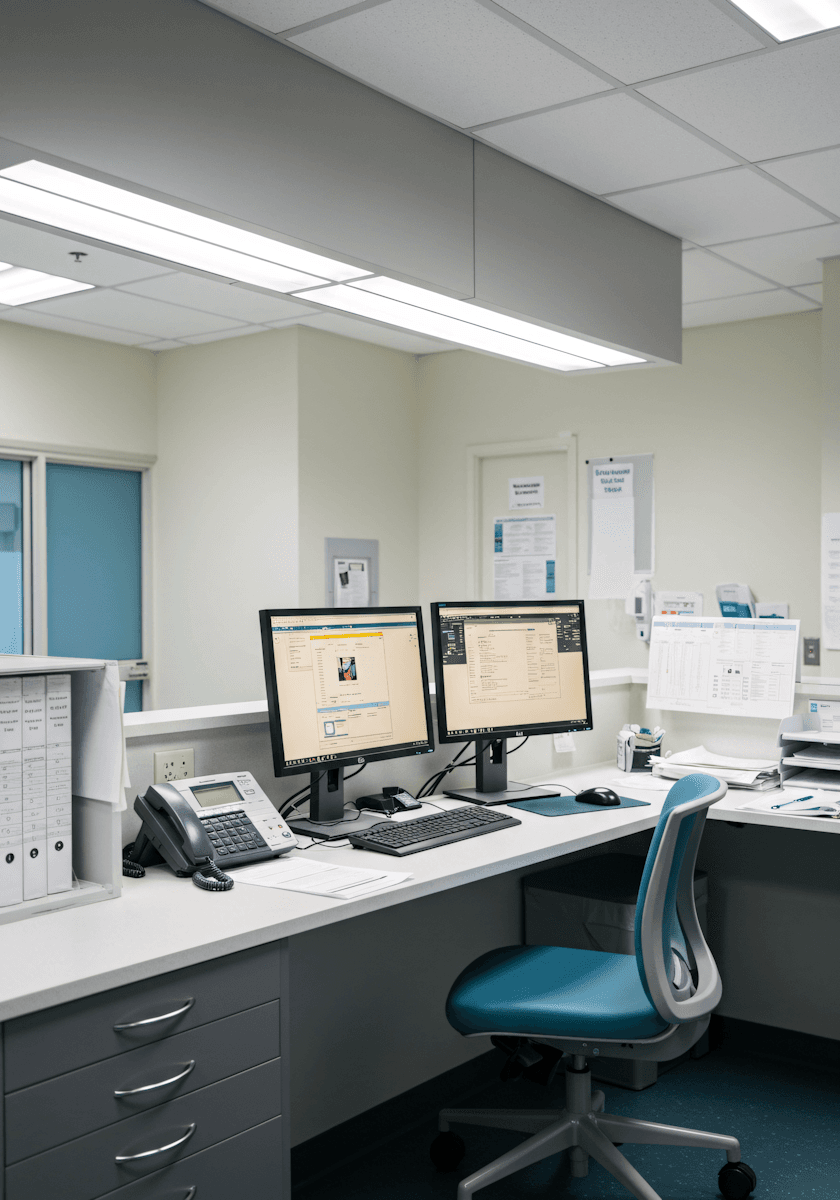 Sala administrativa de um hospital